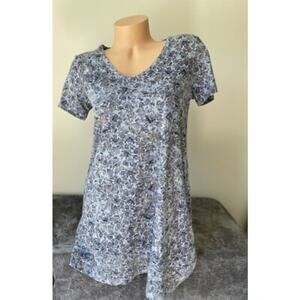 J Jill Pure Jill Floral V Neck T Shirt Dress w/ Pockets NWOT
